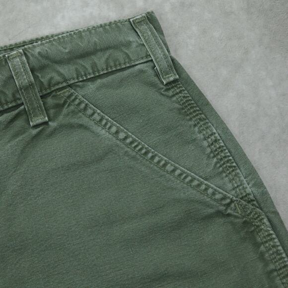 Vintage Y2K Carhartt B144 OLV Olive Green Carpenter Short Workwear 32x7.5 - Picture 9 of 11